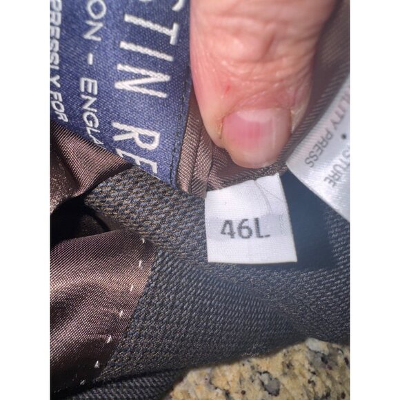 Austin Reed Blazer Sport Jacket 46L Wool Blend Brown Houndstooth Elbow Patches - Picture 7 of 14